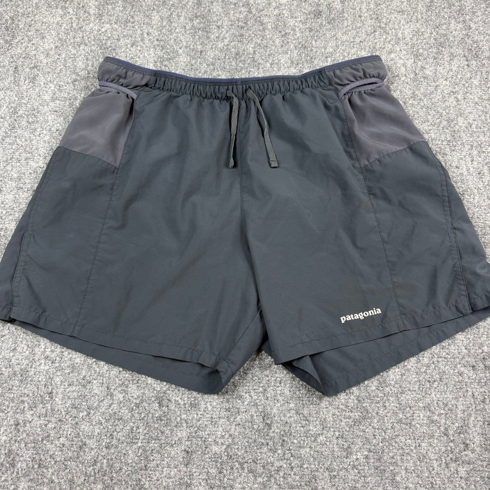 Patagonia Strider Pro Shorts Mens Large Black 5 Inch Inseam Running Trail FLAW